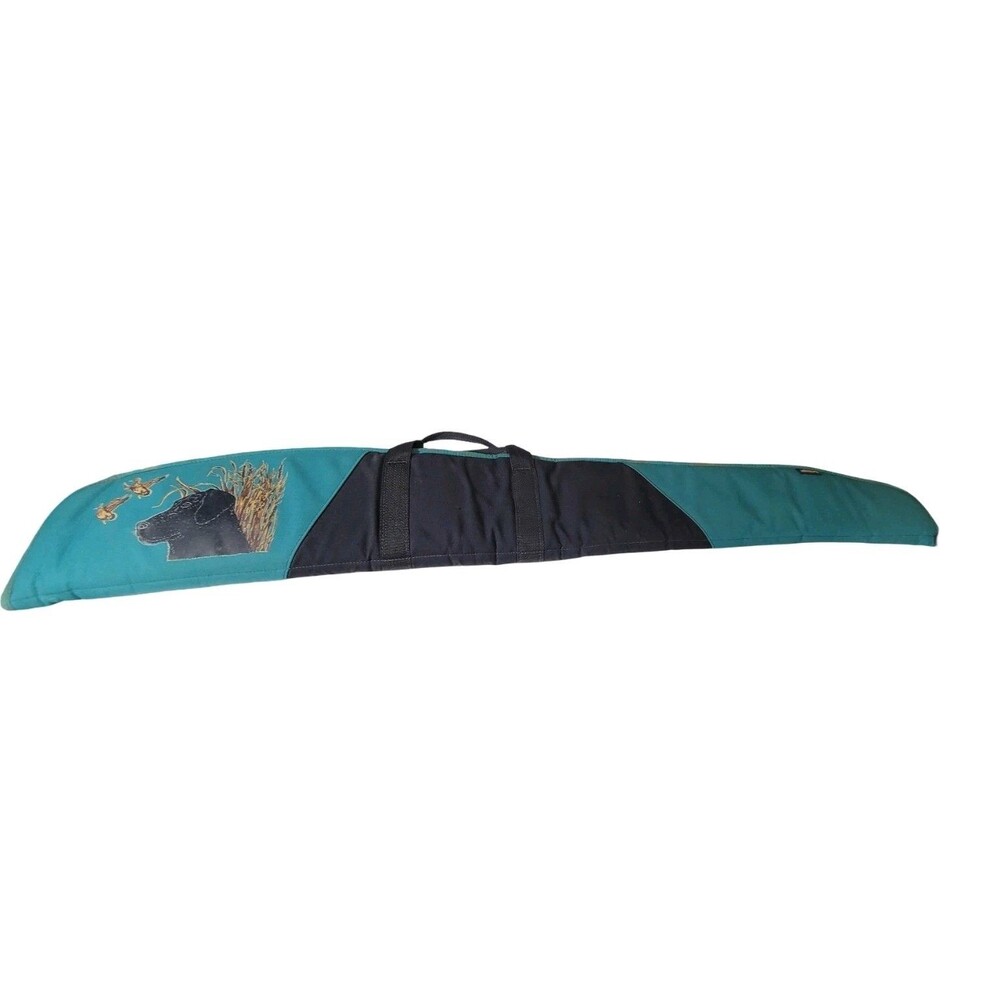 Vtg Kolpin Green Canvas Sofn Gun Case Black Labrador 53"